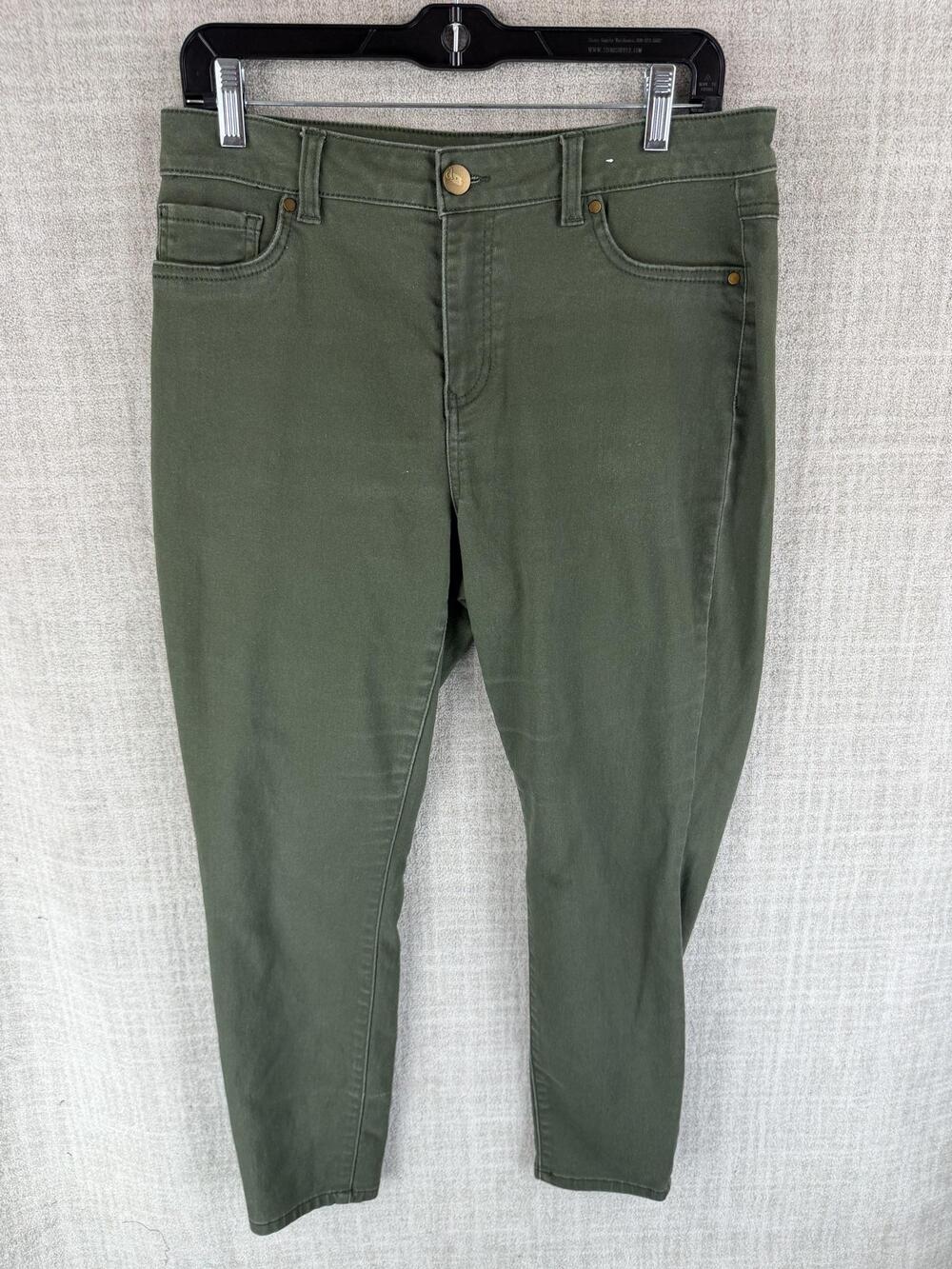 D. Jeans Jeans Womens 10 Green Skinny Slim Stretch Zip Mid Rise Cotton Blend